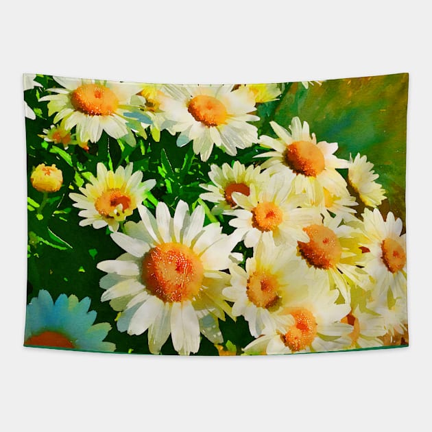 Daisies Watercolor Tapestry by terrybain