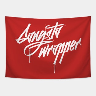 Gangsta Wrapper graffiti style word play Christmas t-shirt Tapestry