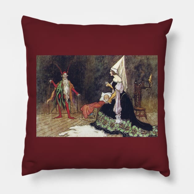 Rumpelstiltskin - Warwick Goble Pillow by forgottenbeauty