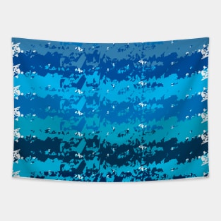 Nine Painted Blue Lines Tapestry