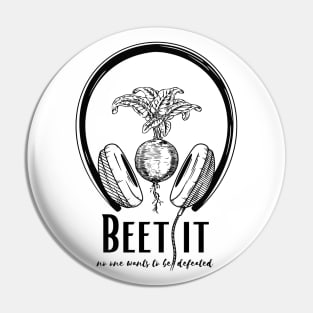 Beet It | Motivational Design | Punny Food | Black Design Pin