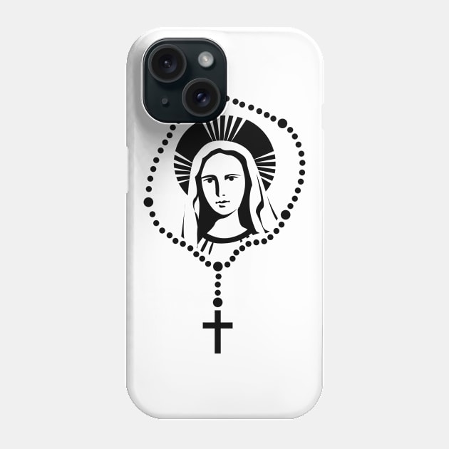 Virgin Mary & Catholic Rosary Phone Case by Wizardmode