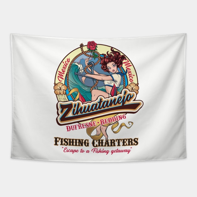 Zihuatanejo Fishing Charter Mexico Dufresne & Redding Tapestry by Alema Art