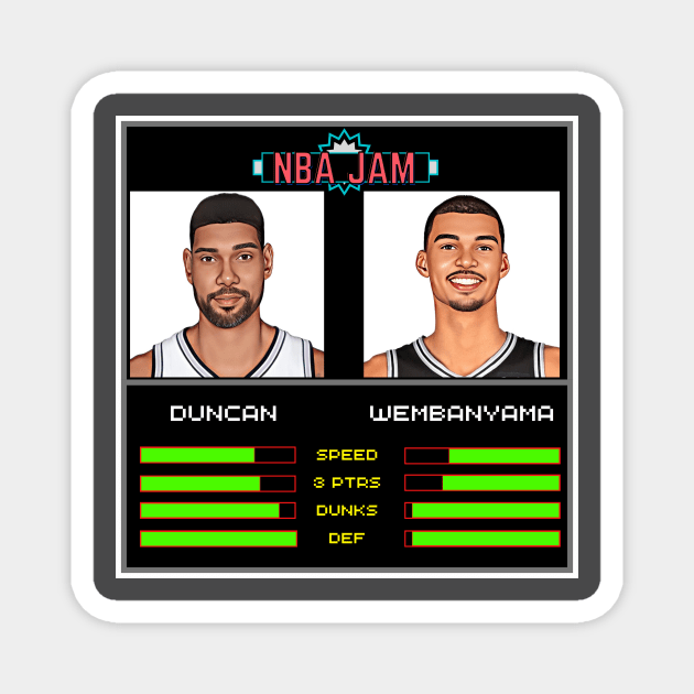 Duncan & Wembanyama - NBA Jam Edition Magnet by M.I.M.P.