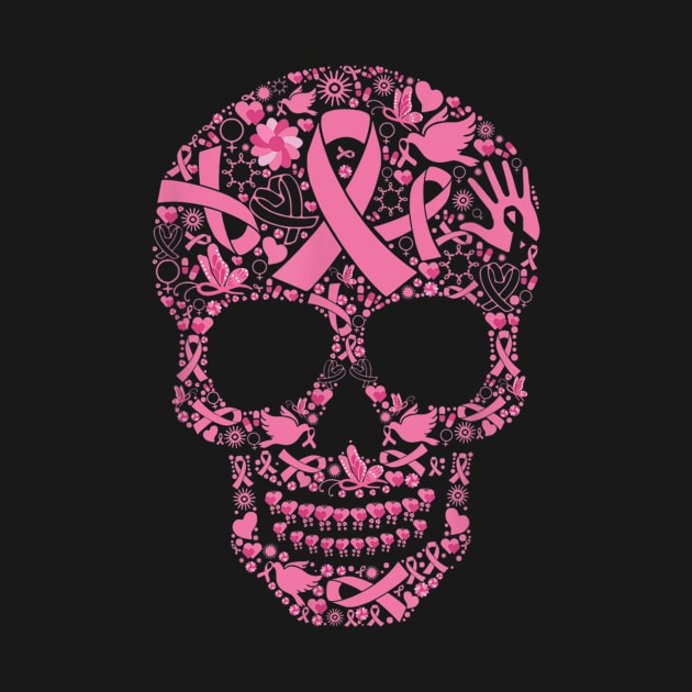 Tattoo Skull shirt Breast Cancer Awareness by Ortizhw