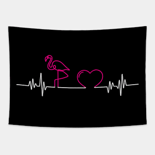 Heartbeat Flamingo Gifts Funny Flamingo Beach Summer Tapestry