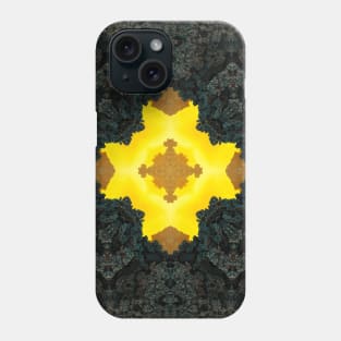 Granite Kaleidoscope cross: chaotic world symbol. Phone Case