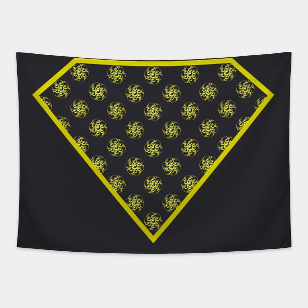 Yin Yang Diamond Design - Yellow Color with a Ball Effect Pattern Tapestry by The Black Panther