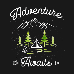 Adventure Awaits Camping Hiking Outdoor Travel T-Shirt