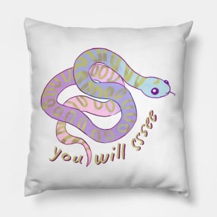 Cute watercolor snake Pillow