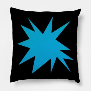 Funky Comic Zine Style Halftone Blue Burst Pillow