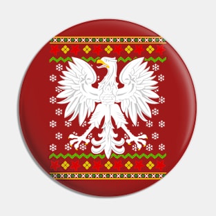 Polish Christmas Ugly Sweater Pattern Poland Polska Pin