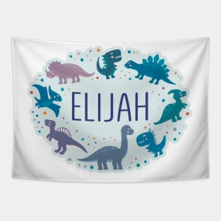 Elijah name surrounded by dinosaurs Tapestry