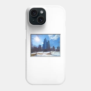 Snowy Chicago, architecture photography Phone Case