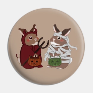 Devil and Mummy Rabbit _ Bunniesmee Halloween Edition Pin