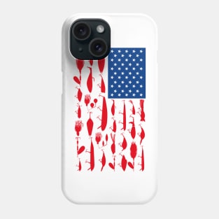 American Flag Fishing Lure Design Phone Case