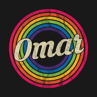 Omar - Retro Rainbow Faded-Style T-Shirt