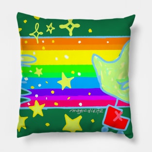 Happy little rainbow duckie Pillow