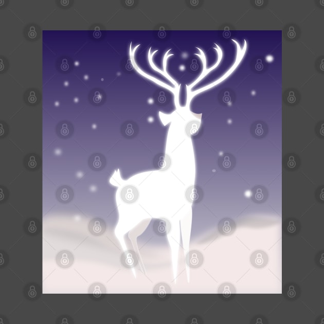 Spirit of the deep forest, snow deer, classic style, by White cloth