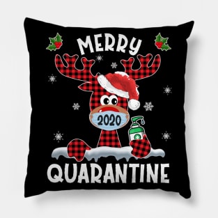 Merry Quarantine Christmas 2020 Reindeer Family Pajamas Pillow