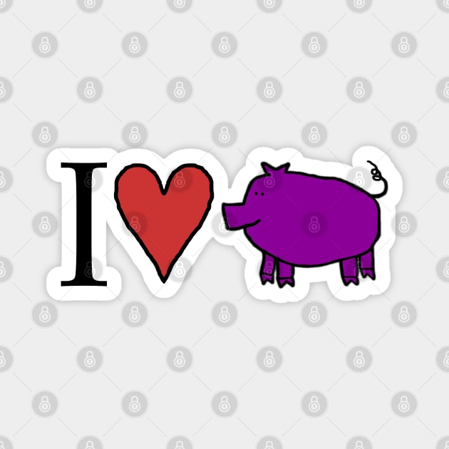 I Love My Pig Magnet by ellenhenryart