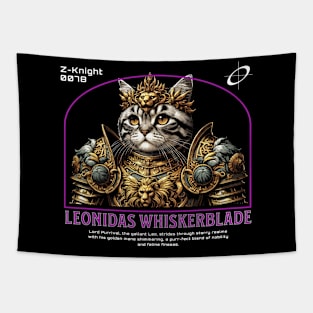 Leo Whiskerblade Knight - Astrological Zodiac Cat Tapestry