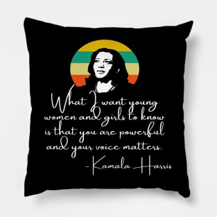 Your Voice Matters Madam VP Harris Retro Inauguration 2021 Pillow