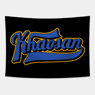 Khaosan Road Bangkok - Backpacker's Paradise | Vintage Lettering Logo Tapestry