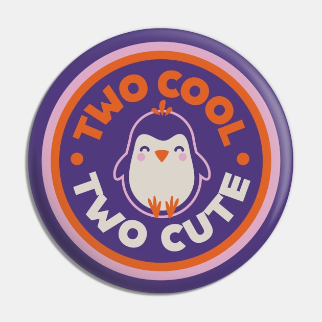 Two Cool Two Cute Penguin Party 2 Year Old Birthday Pin by PodDesignShop