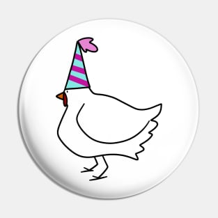 Party Hat Chicken Pin