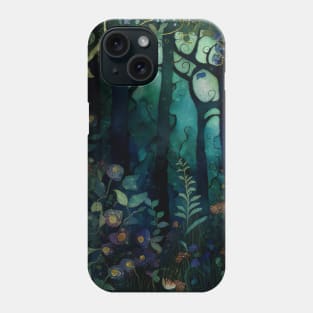 Watercolor Forest, Woodland Landscape Phone Case