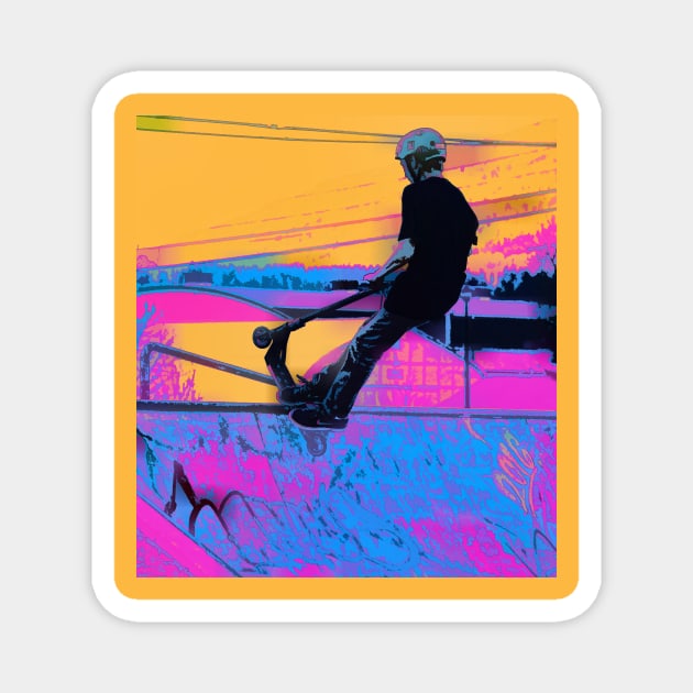 On Edge - Stunt Scooter Rider Magnet by Highseller