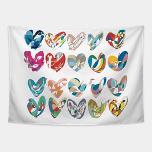 Abstract Hearts Tapestry