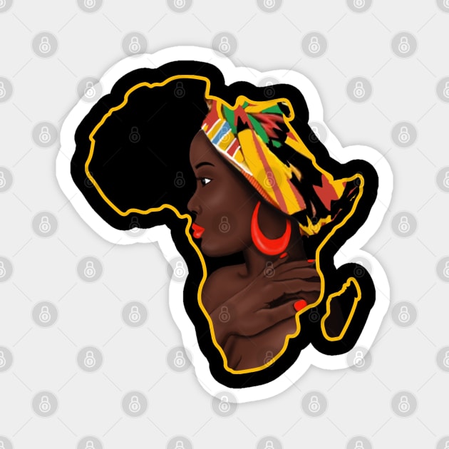 Africa Queen Mother Africa Melanin Kente Pattern Magnet by Merchweaver