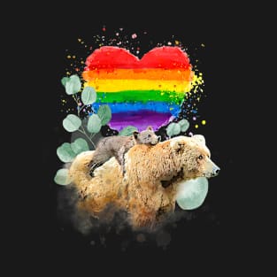 Lgbt Pride Mama Bear With Baby Proud Mom T-Shirt