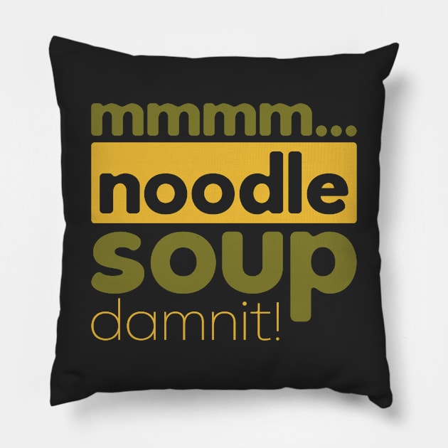 Mmm... noodle soup Pillow by polliadesign