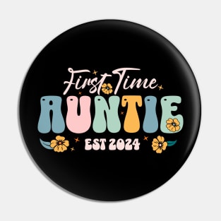 First Time Auntie Est 2024 Pin