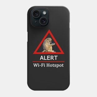 Baboon in Wi-Fi Hotspot Road Sign Phone Case