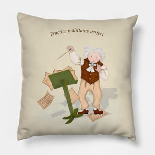 Practice Maintains Perfect Beethoven Conducting Music Pillow