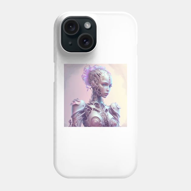 Portrait in Pastel Colors of A Fractal Robot Phone Case by daniel4510