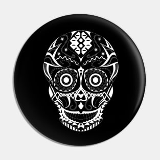 dark sugar skull in pattern ecopop Pin