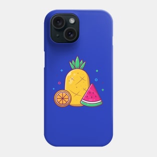 Pineapple, Orange With Watermelon Cartoon Phone Case