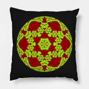 Green and Red Kaleidoscope Pillow