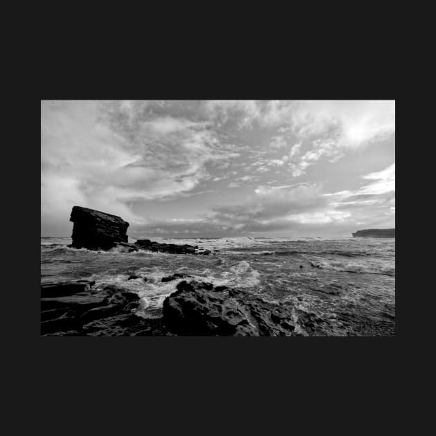 Collywell Bay storm in B&W by Violaman