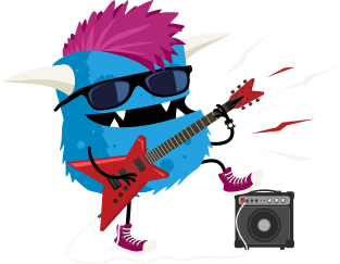 Monster playing electric guitar Magnet