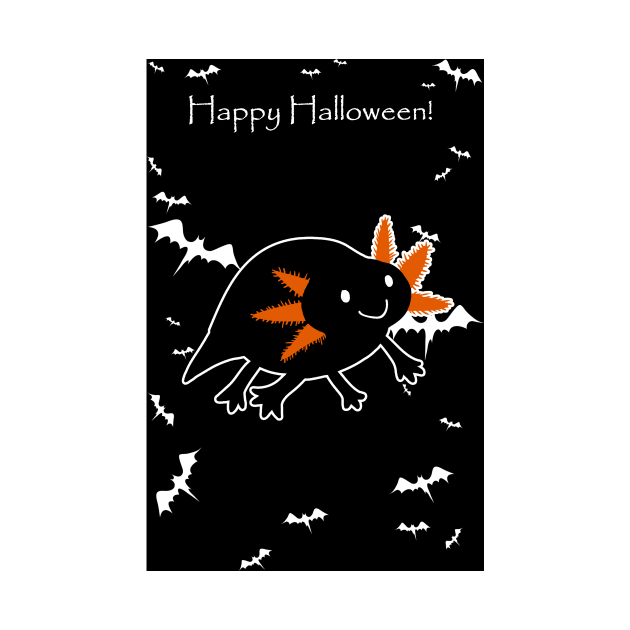 Happy Halloween - Black Axolotl by saradaboru