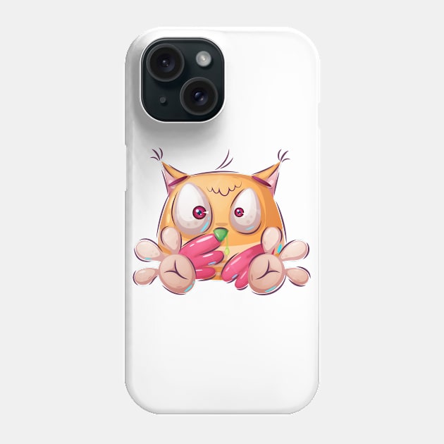 Ill baby owl concept cartoon design artwork Phone Case by GiftsRepublic