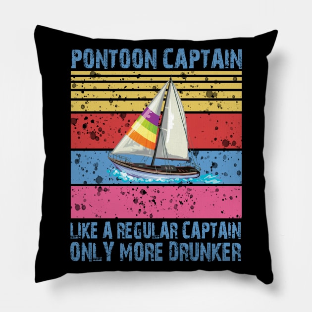 Pontoon Captain Retro Pillow by Imutobi