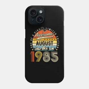 Awesome Since August 1985 Vintage 38th Birthday Phone Case