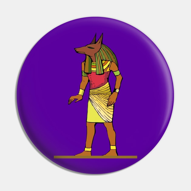 Ancient Egyptian Painting - Anubis, Man with a Canine Head Pin by PatrioTEEism